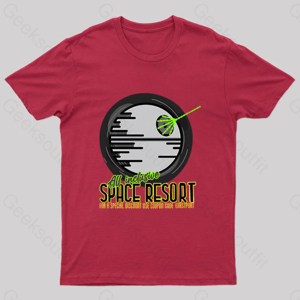 Space Resort Nerd T-Shirt Red / S