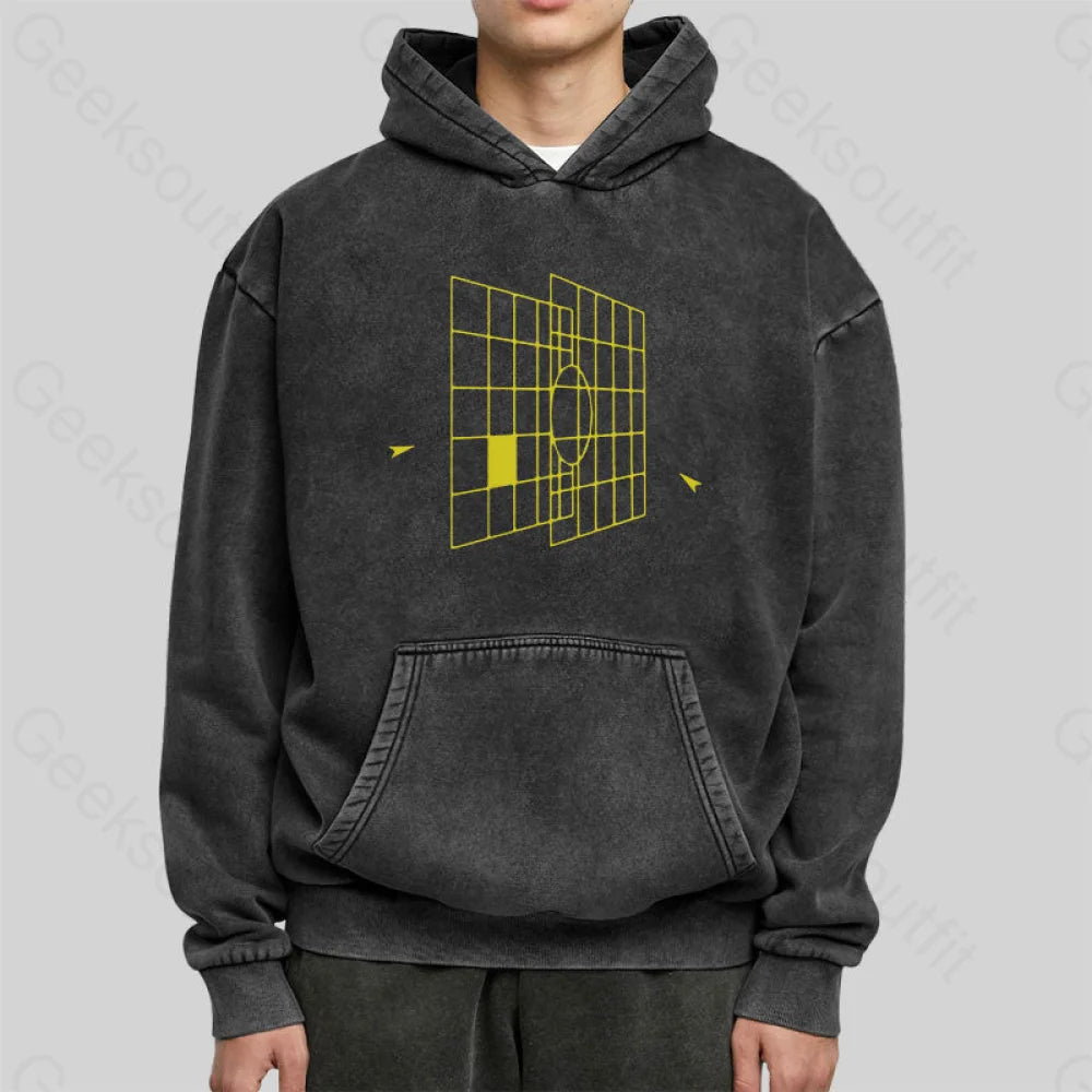 Space Ship Targeting Computer Washed Hoodie