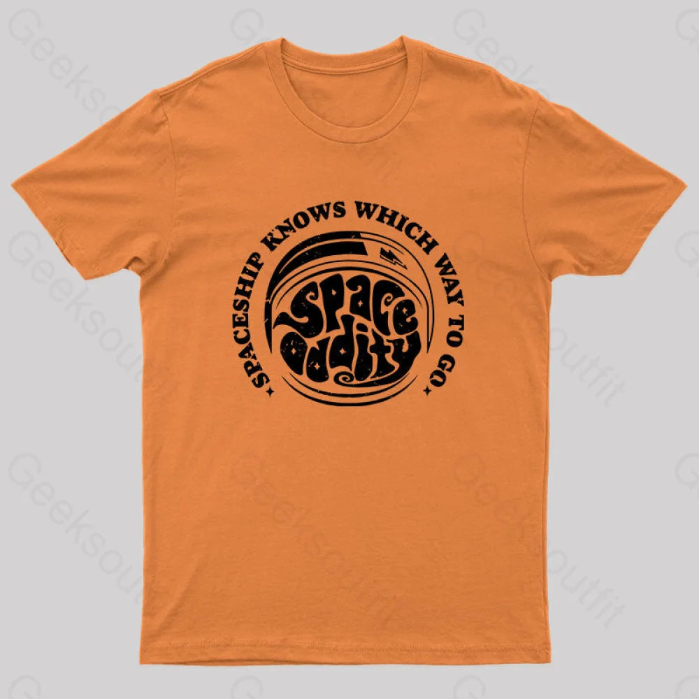 Spaceship Knows Which Way To Go T-Shirt Orange / S