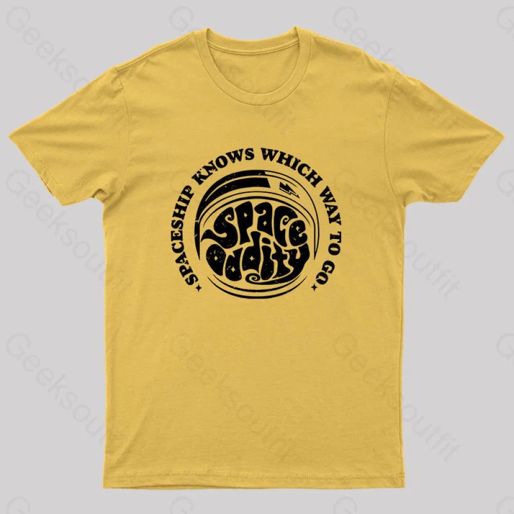 Spaceship Knows Which Way To Go T-Shirt Yellow / S