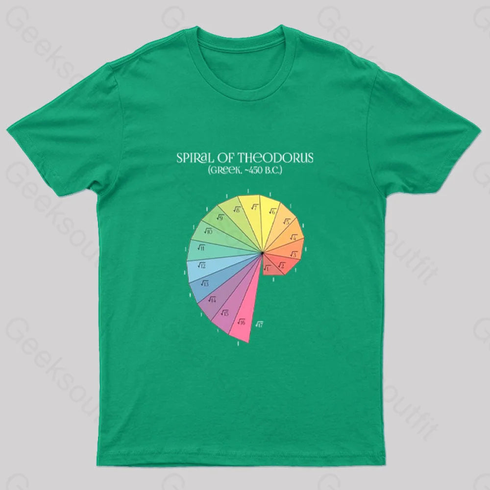 Spiral Of Theodorus Geek T-Shirt Green / S