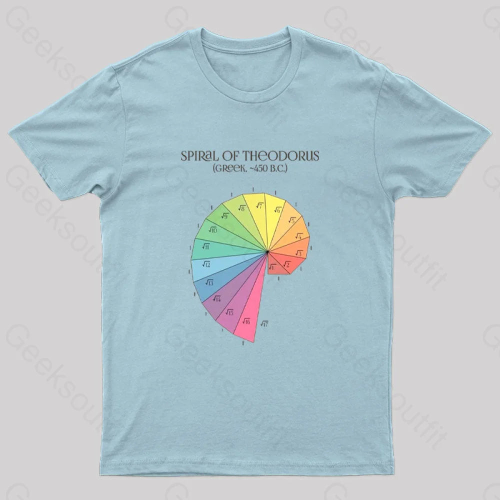 Spiral Of Theodorus Geek T-Shirt Light Blue / S