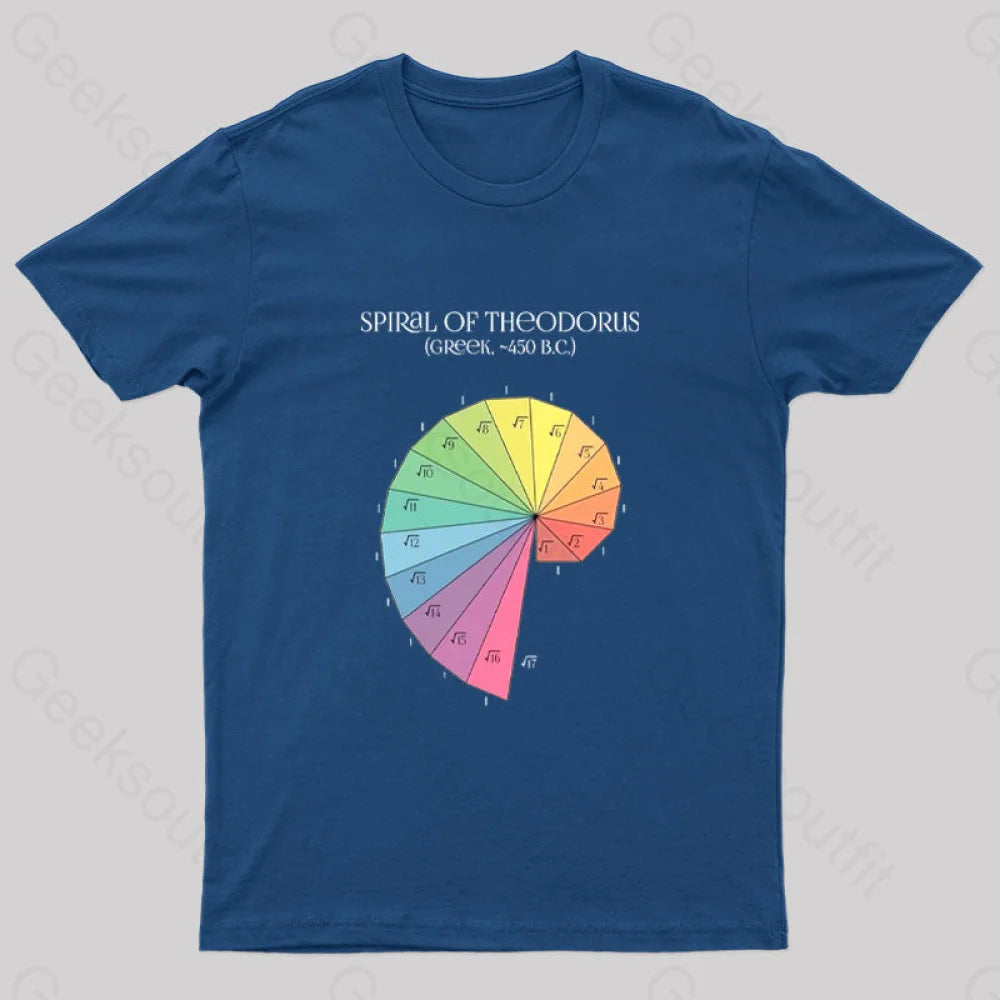 Spiral Of Theodorus Geek T-Shirt Navy / S