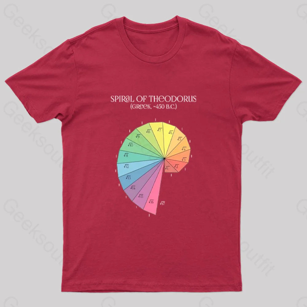 Spiral Of Theodorus Geek T-Shirt Red / S