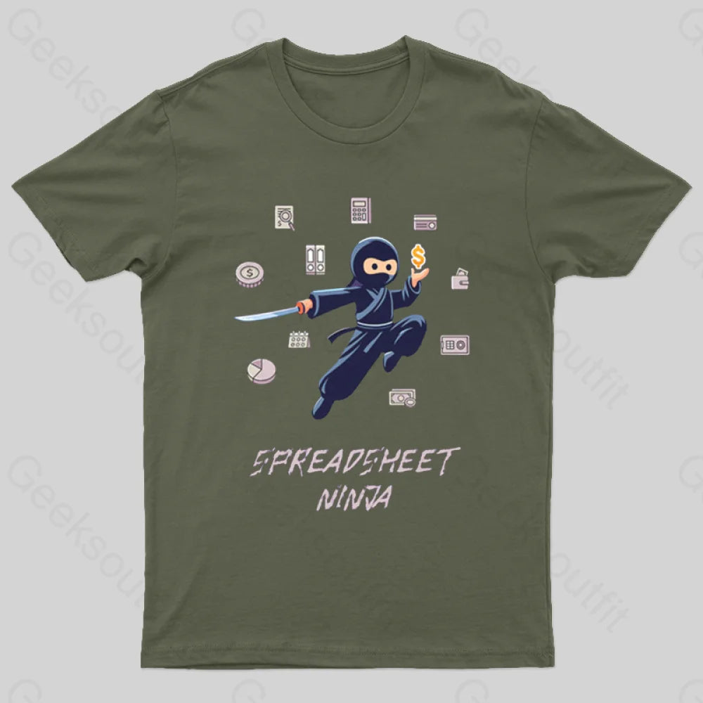 Spreadsheet Ninja T-Shirt Army Green / S