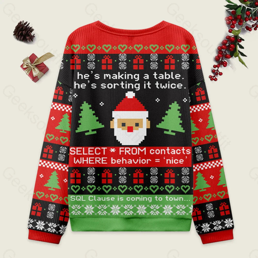 Sql Clause Is Coming To Town Ugly Christmas Sweater