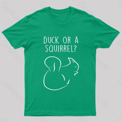 Squirrel Or Duck Nerd T-Shirt Green / S