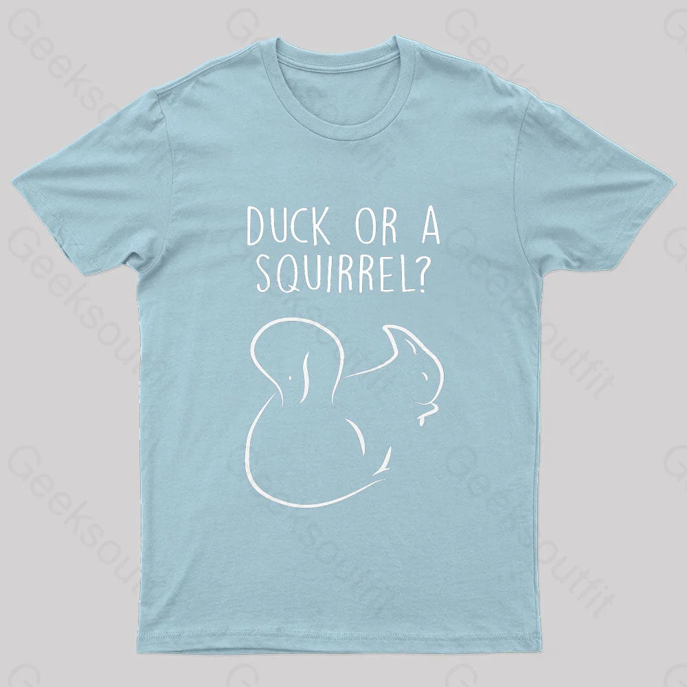 Squirrel Or Duck Nerd T-Shirt Light Blue / S