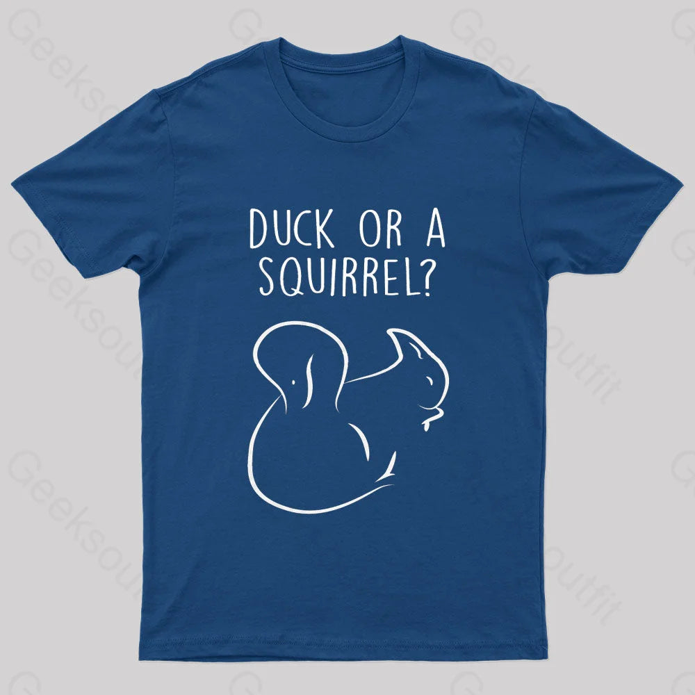 Squirrel Or Duck Nerd T-Shirt Navy / S