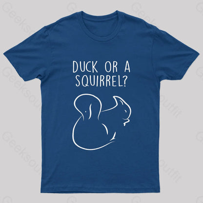 Squirrel Or Duck Nerd T-Shirt Navy / S