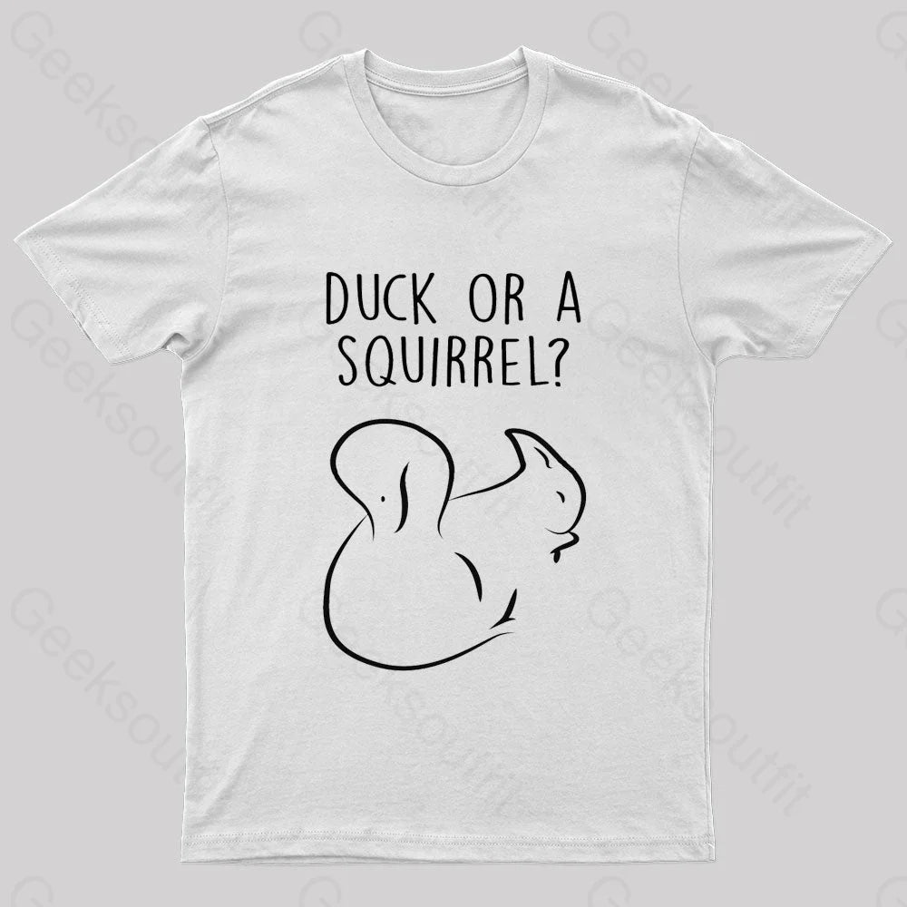 Squirrel Or Duck Nerd T-Shirt White / S