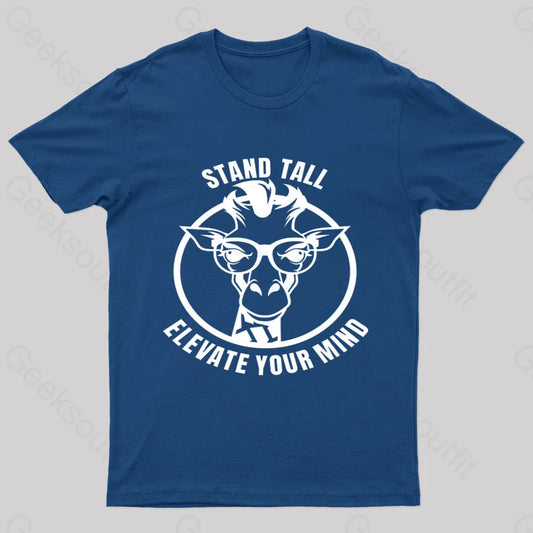 Stand Tall As A Smart Giraffe Geek T-Shirt Navy / S