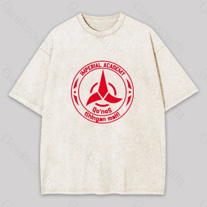 Star Trek Discovery Qo’nos Klingon Academy Geek Washed T-Shirt Apricot / S