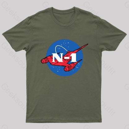 Starfighter Sci-Fi Space Ship T-Shirt Army Green / S