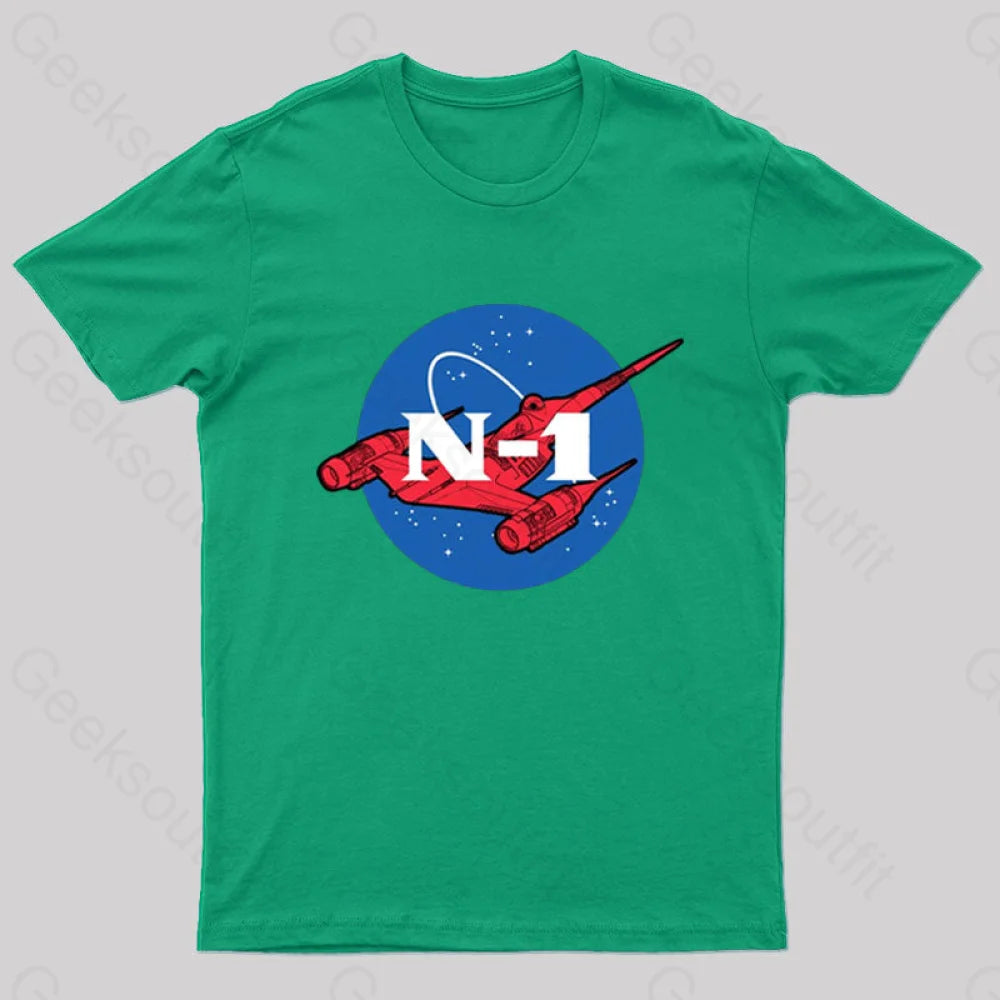 Starfighter Sci-Fi Space Ship T-Shirt Green / S