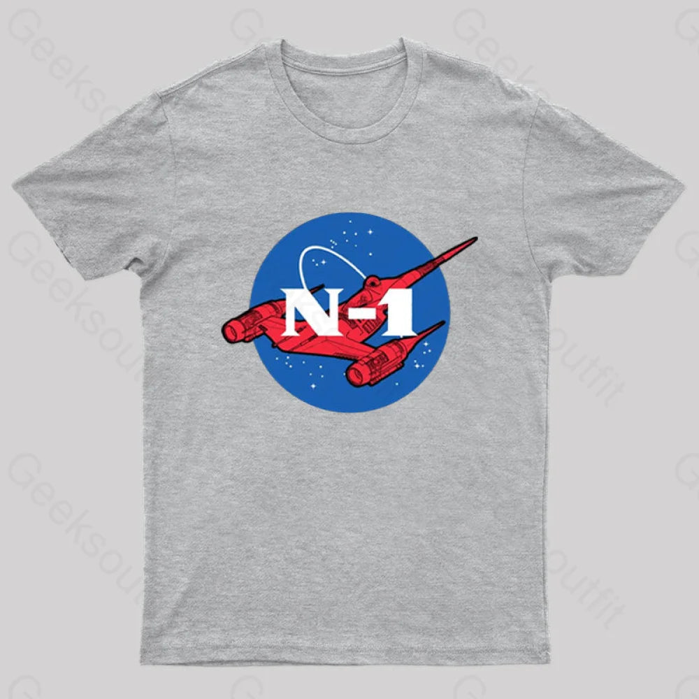 Starfighter Sci-Fi Space Ship T-Shirt Grey / S