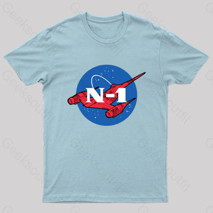 Starfighter Sci-Fi Space Ship T-Shirt Light Blue / S