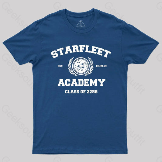 Starfleet Acadmey Class Of 2258 White T-Shirt Navy / S