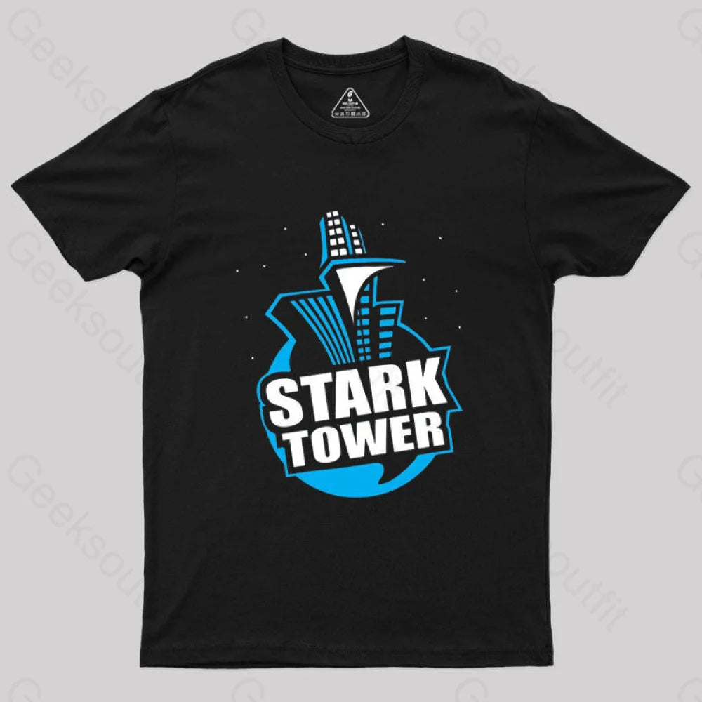 Stark Tower Geek T-Shirt Black / S