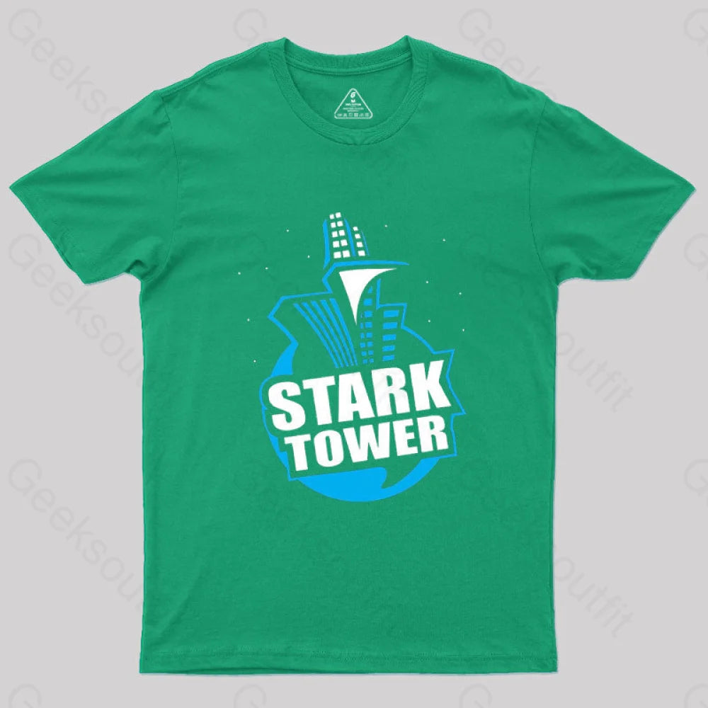 Stark Tower Geek T-Shirt Green / S