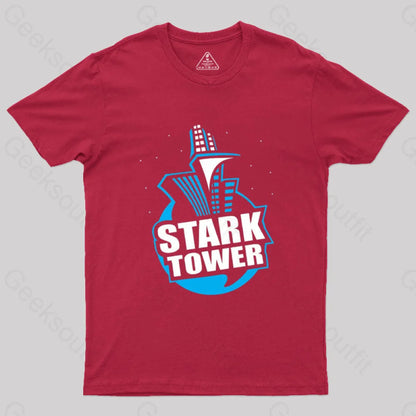 Stark Tower Geek T-Shirt Red / S