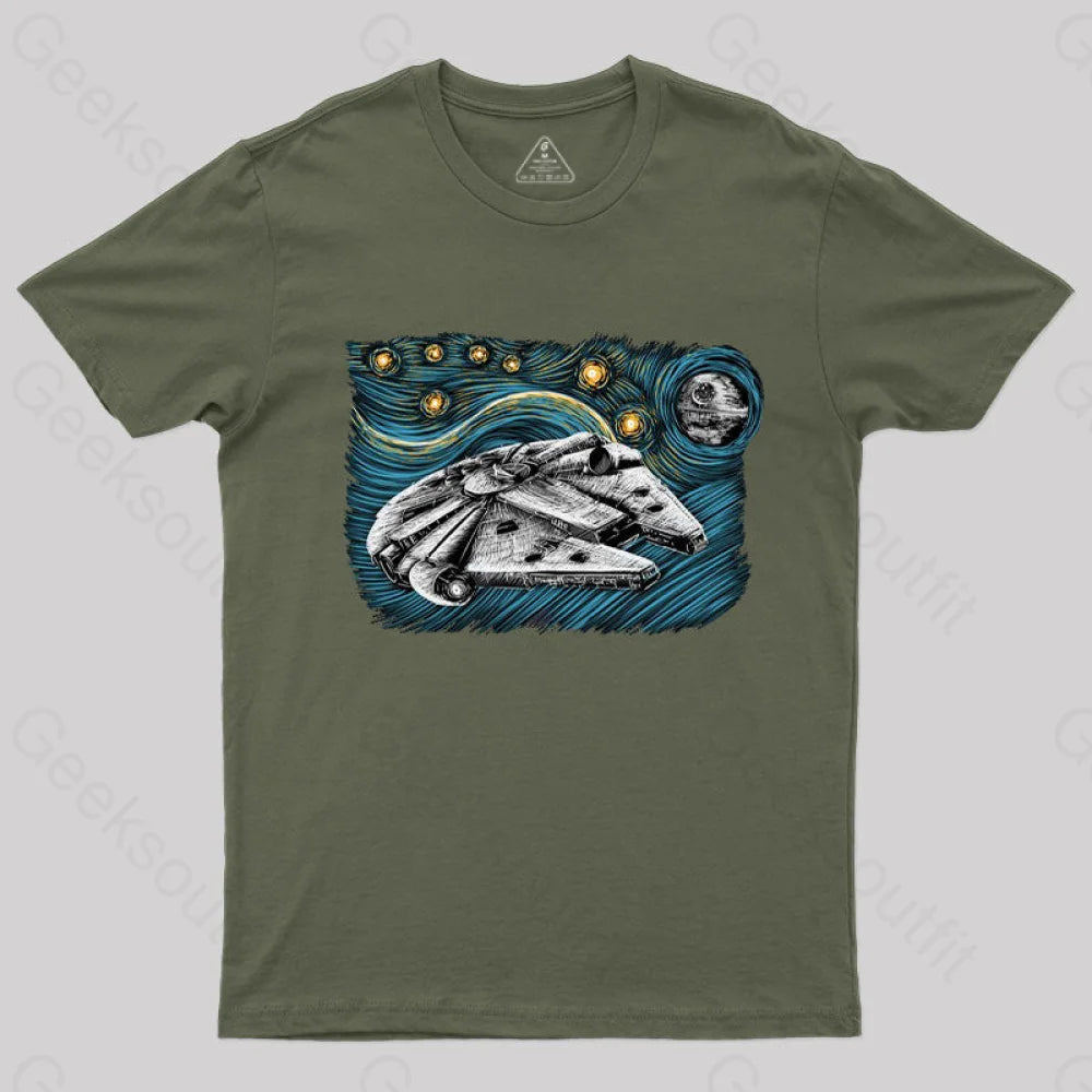 Starry Falcon T-Shirt Army Green / S