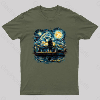 Starry Fall Sherlock Geek T-Shirt Army Green / S