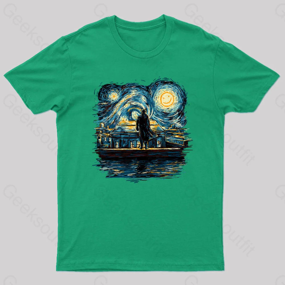 Starry Fall Sherlock Geek T-Shirt Green / S