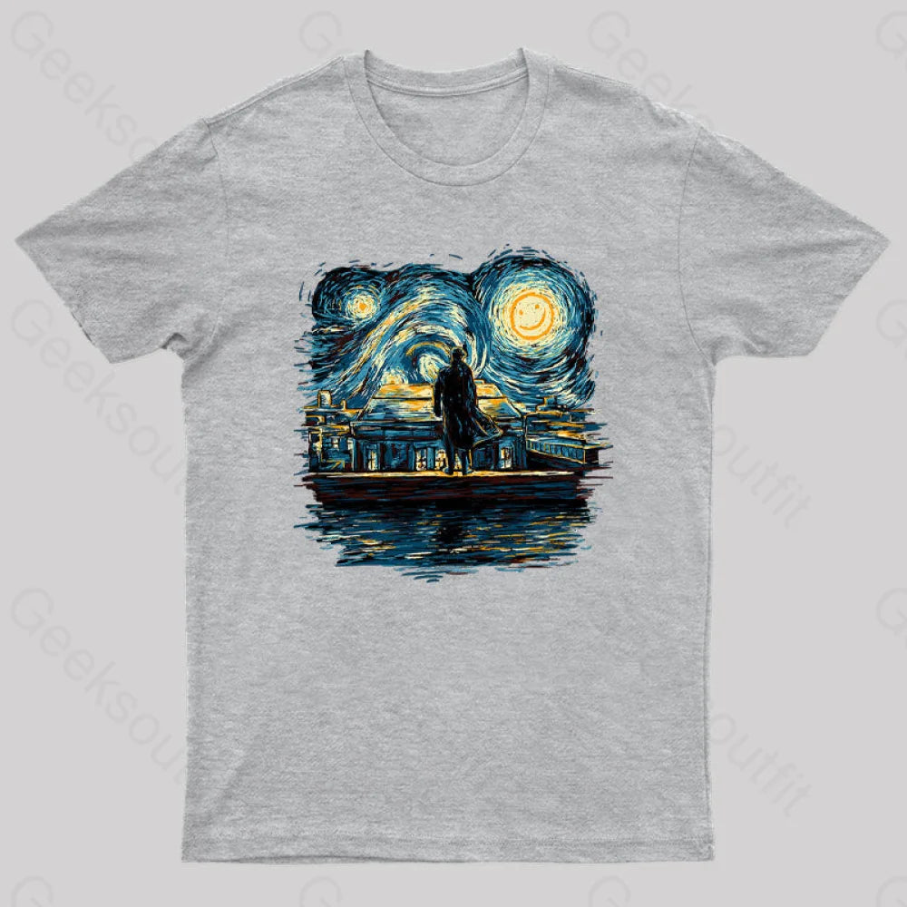 Starry Fall Sherlock Geek T-Shirt Grey / S