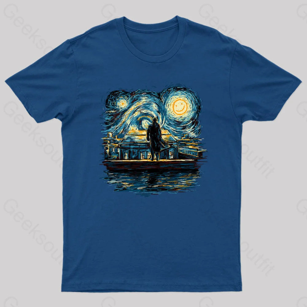 Starry Fall Sherlock Geek T-Shirt Navy / S