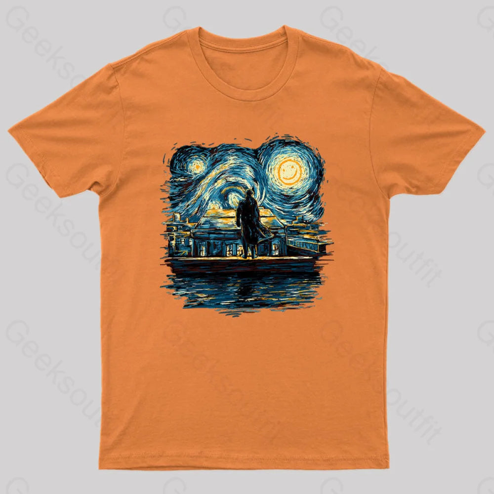 Starry Fall Sherlock Geek T-Shirt Orange / S