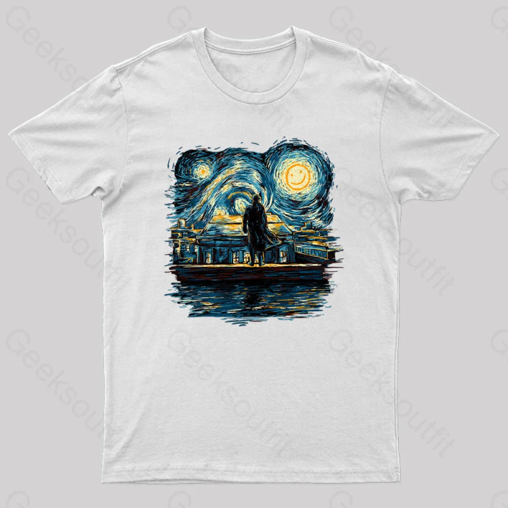 Starry Fall Sherlock Geek T-Shirt White / S