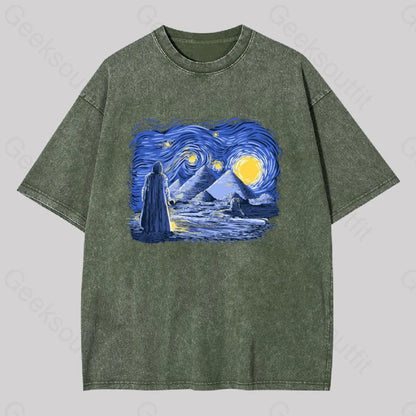 Starry Knight Washed T-Shirt Army Green / S