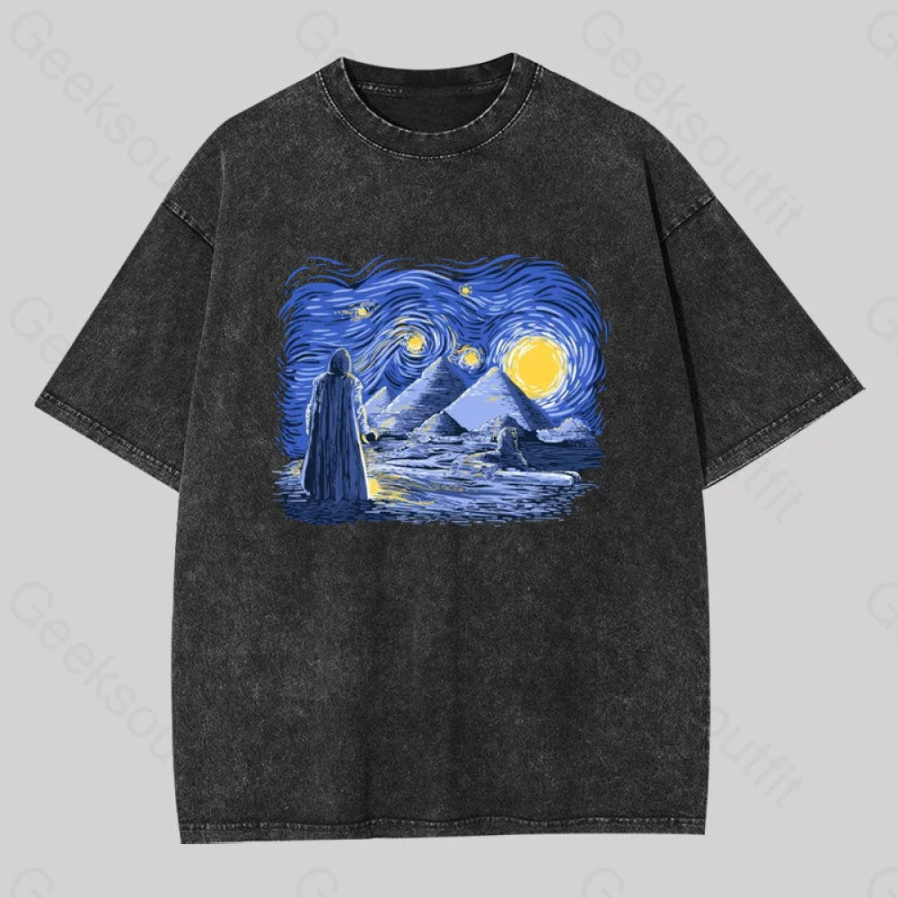 Starry Knight Washed T-Shirt Black / S