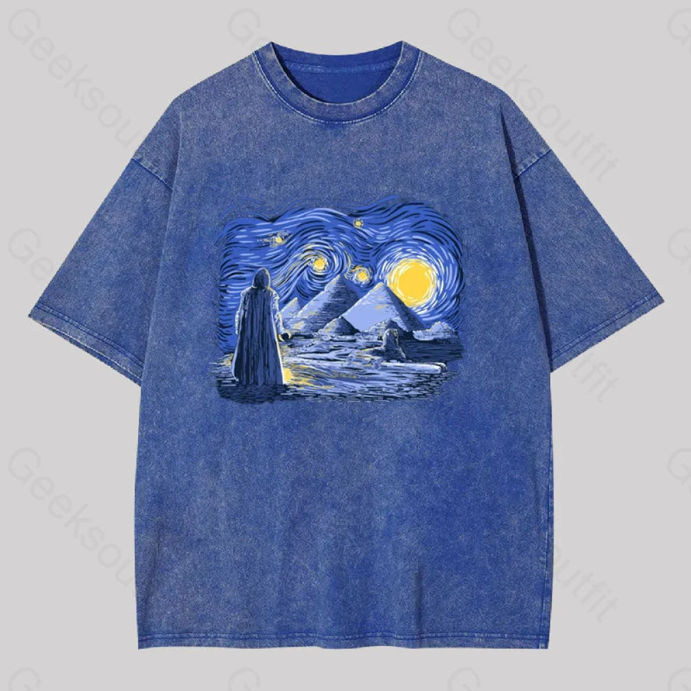 Starry Knight Washed T-Shirt Blue / S