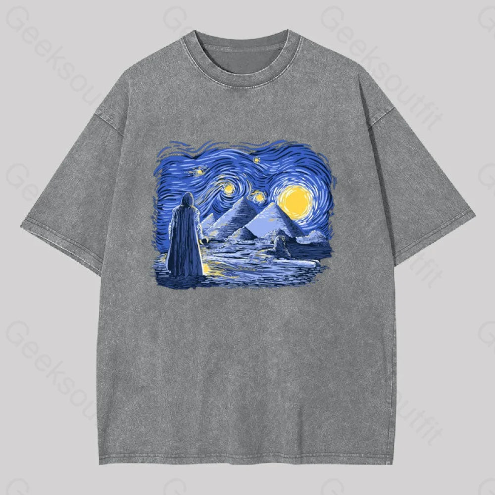 Starry Knight Washed T-Shirt Grey / S