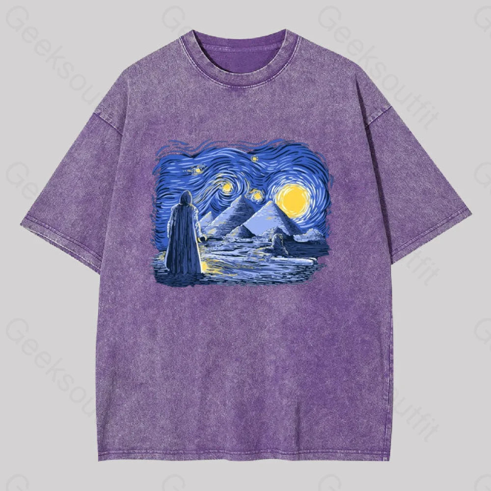 Starry Knight Washed T-Shirt Purple / S