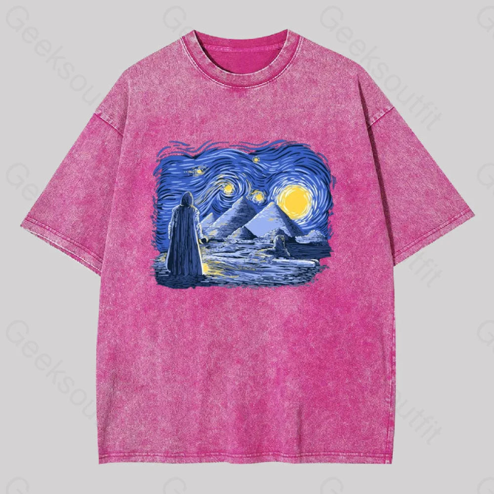 Starry Knight Washed T-Shirt Rose Red / S