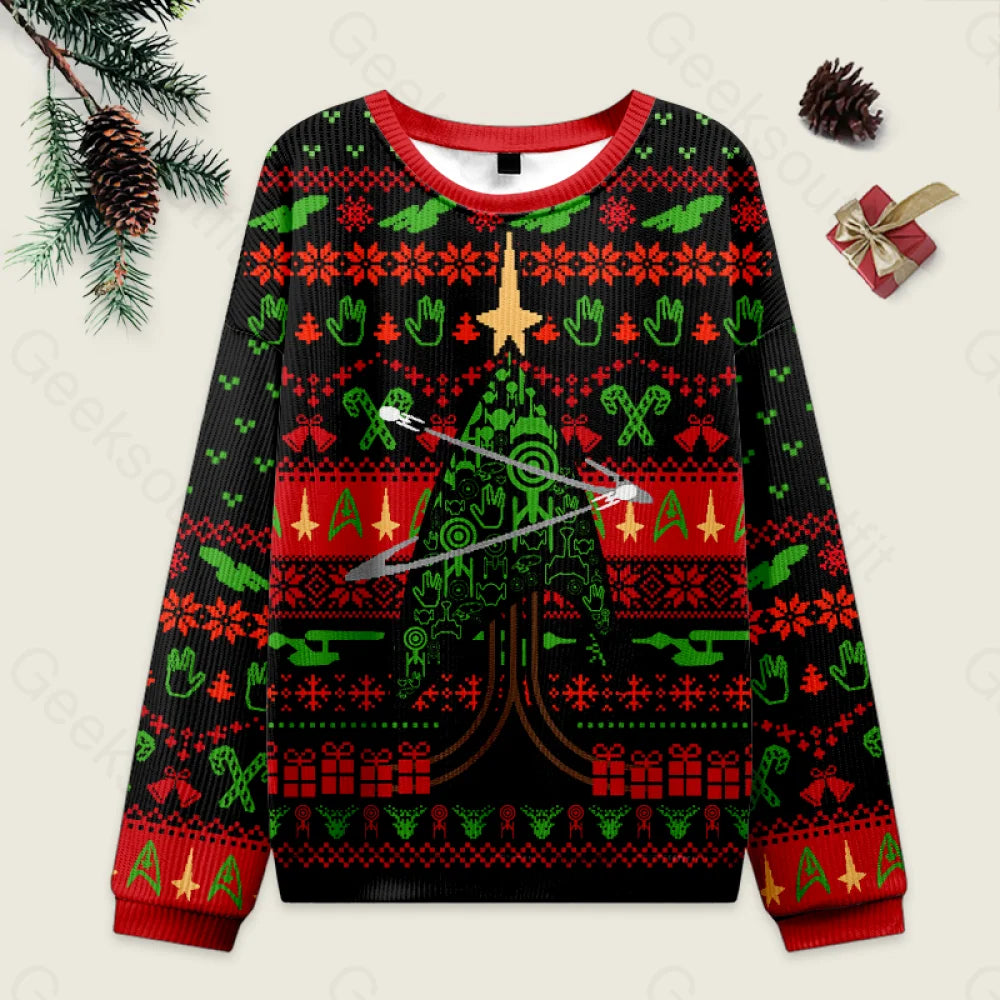 Starship Universe Black Ugly Christmas Sweater Men’s Style-S