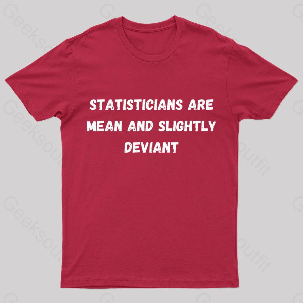 Statistics Are Mean Geek T-Shirt Red / S