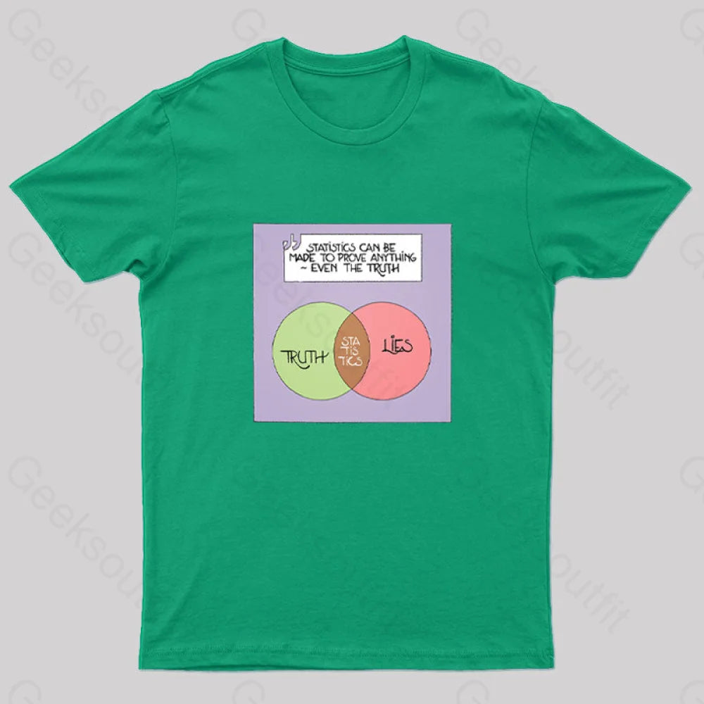 Statistics Can Be Made To Prove Anything Geek T-Shirt Green / S