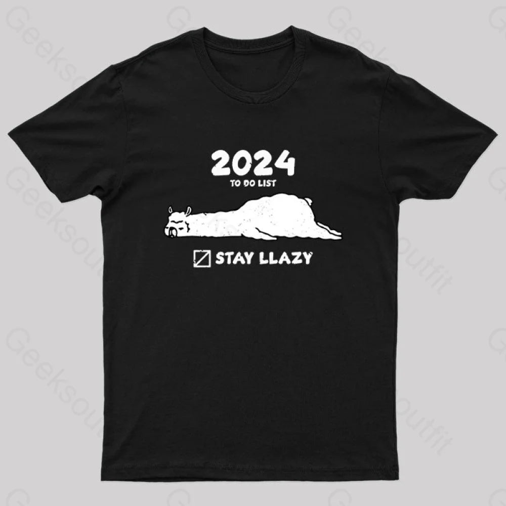 Stay Lazy Nerd T-Shirt Black / S