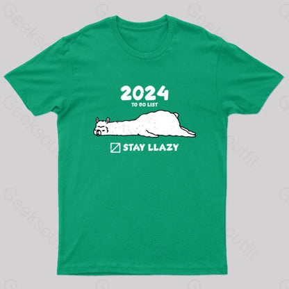 Stay Lazy Nerd T-Shirt Green / S