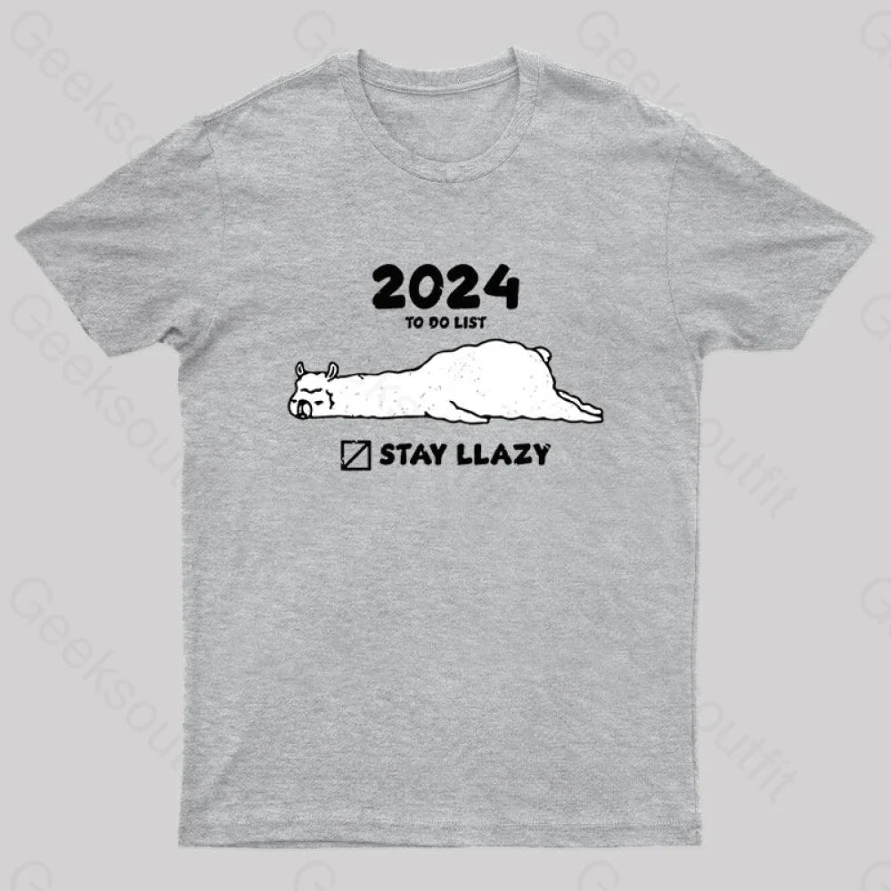 Stay Lazy Nerd T-Shirt Grey / S