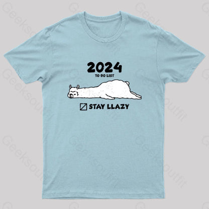 Stay Lazy Nerd T-Shirt Light Blue / S