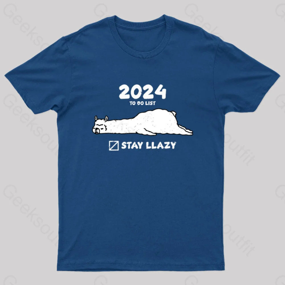 Stay Lazy Nerd T-Shirt Navy / S