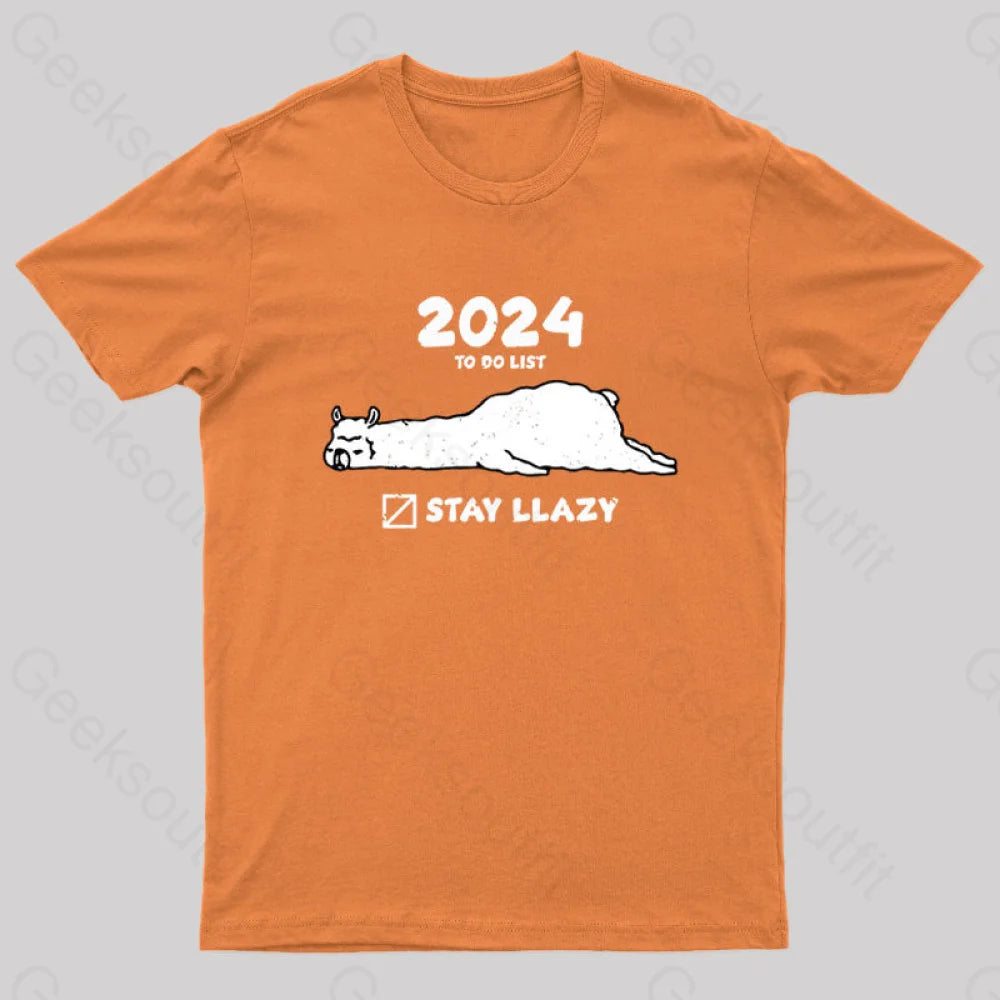 Stay Lazy Nerd T-Shirt Orange / S