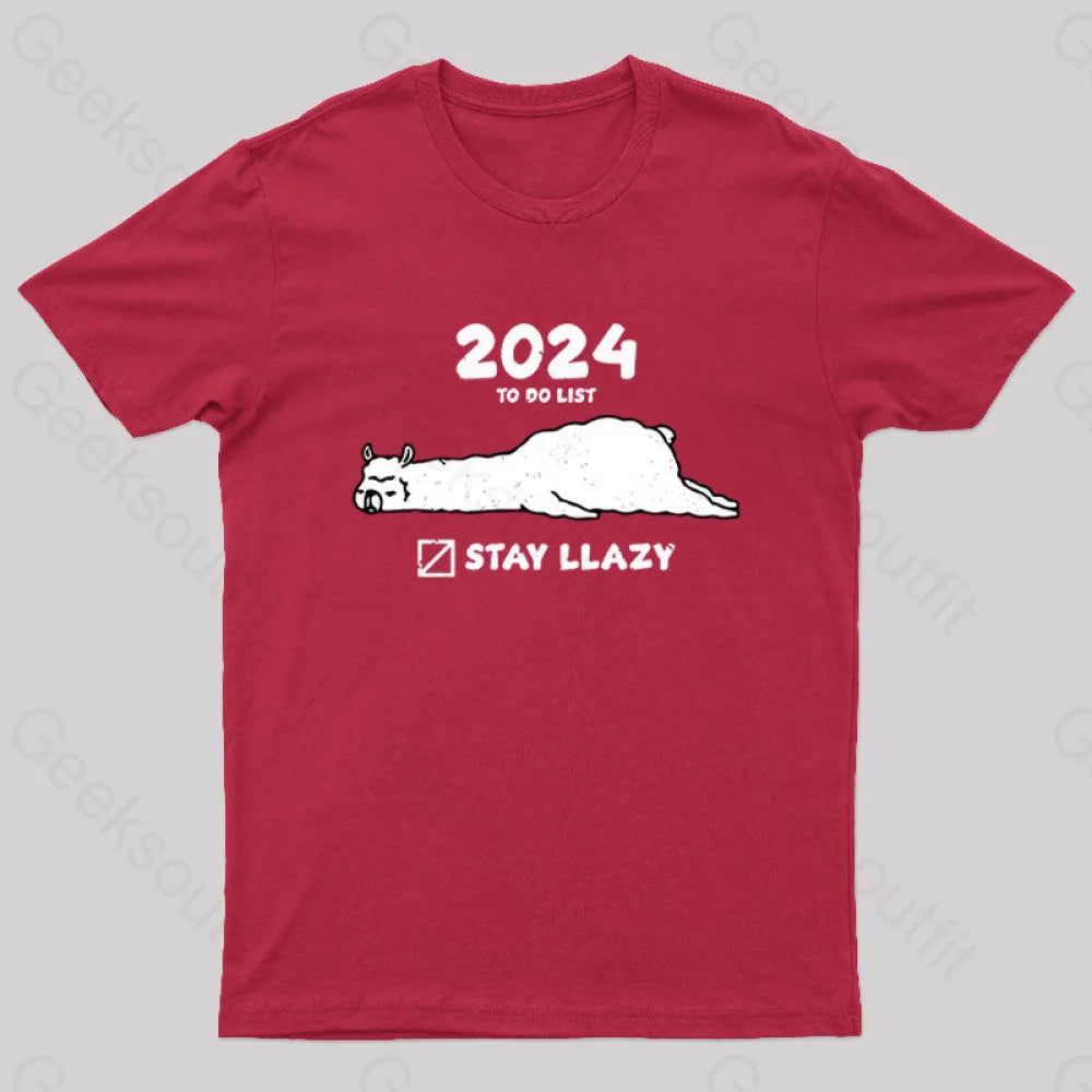 Stay Lazy Nerd T-Shirt Red / S