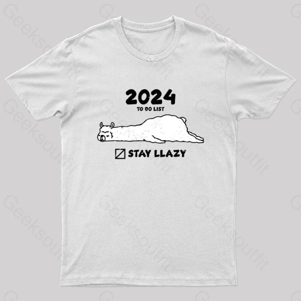 Stay Lazy Nerd T-Shirt White / S