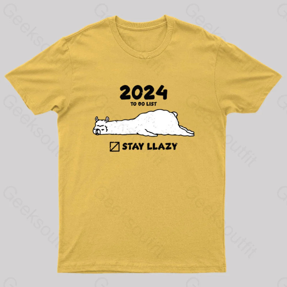 Stay Lazy Nerd T-Shirt Yellow / S